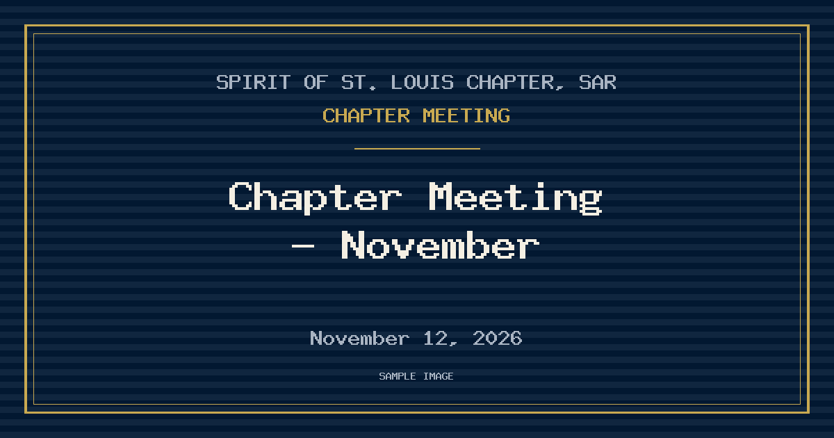 Chapter Meeting — November
